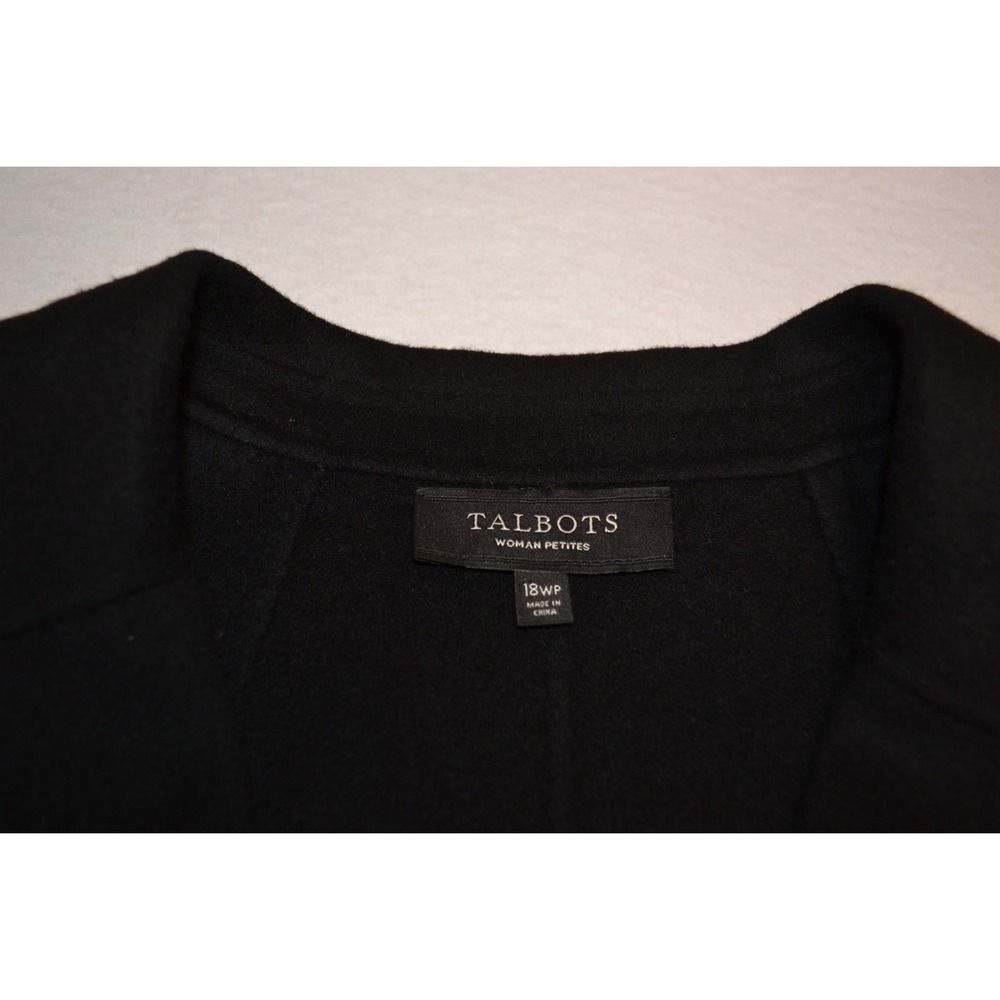 Talbots Woman Petites Black Wool Blend Two Button Blazer Jacket 18WP Soft Career - Picture 6 of 6